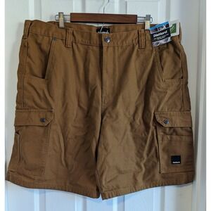 NWT DieHard Men's 42 Duck Canvas Cargo Brown Shorts